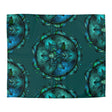 Microfiber Duvet Cover Mandala Art Drawn by Hand - Green Mandala on Dark Petroleum Green background - Blululi