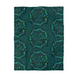 Microfiber Duvet Cover Mandala Art Drawn by Hand - Green Mandala on Dark Petroleum Green background - Blululi