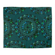 Microfiber Duvet Cover Mandala Art Drawn by Hand - Green Mandala on Dark Petroleum Green background - Blululi