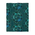 Microfiber Duvet Cover Mandala Art Drawn by Hand - Green Mandala on Dark Petroleum Green background - Blululi