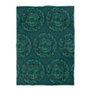 Microfiber Duvet Cover Mandala Art Drawn by Hand - Green Mandala on Dark Petroleum Green background - Blululi