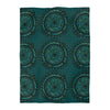 Microfiber Duvet Cover Mandala Art Drawn by Hand - Green Mandala on Dark Petroleum Green background - Blululi