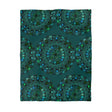 Microfiber Duvet Cover Mandala Art Drawn by Hand - Green Mandala on Dark Petroleum Green background - Blululi