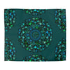 Microfiber Duvet Cover Mandala Art Drawn by Hand - Green Mandala on Dark Petroleum Green background - Blululi