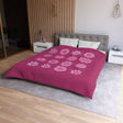 Microfiber Duvet Cover Mandala Art Drawn by Hand - Mandala on Dark Hot Pink background - Blululi