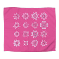 Microfiber Duvet Cover Mandala Art Drawn by Hand - Mandala on Medium Hot Pink background - Blululi