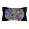 Microfiber Pillow Sham - Mandala Art Hand - Drawn on Black background - Blululi