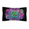 Microfiber Pillow Sham - Mandala Art Hand - Drawn on Black background - Blululi