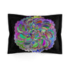 Microfiber Pillow Sham - Mandala Art Hand - Drawn on Black background - Blululi