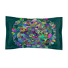 Microfiber Pillow Sham - Mandala Art Hand - Drawn on Dark Petroleum Green background - Blululi