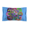 Microfiber Pillow Sham - Mandala Art Hand - Drawn on Light Blue background - Blululi