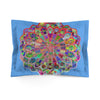 Microfiber Pillow Sham - Mandala Art Hand - Drawn on Light Blue background - Blululi