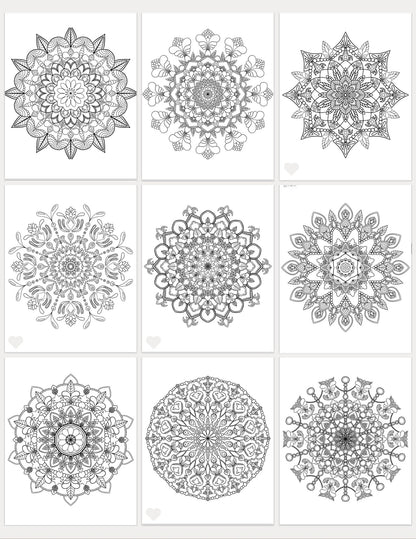 Mindful Mandala Coloring Book - Hand - Drawn Patterns for Serene Creativity digital download - Blululi