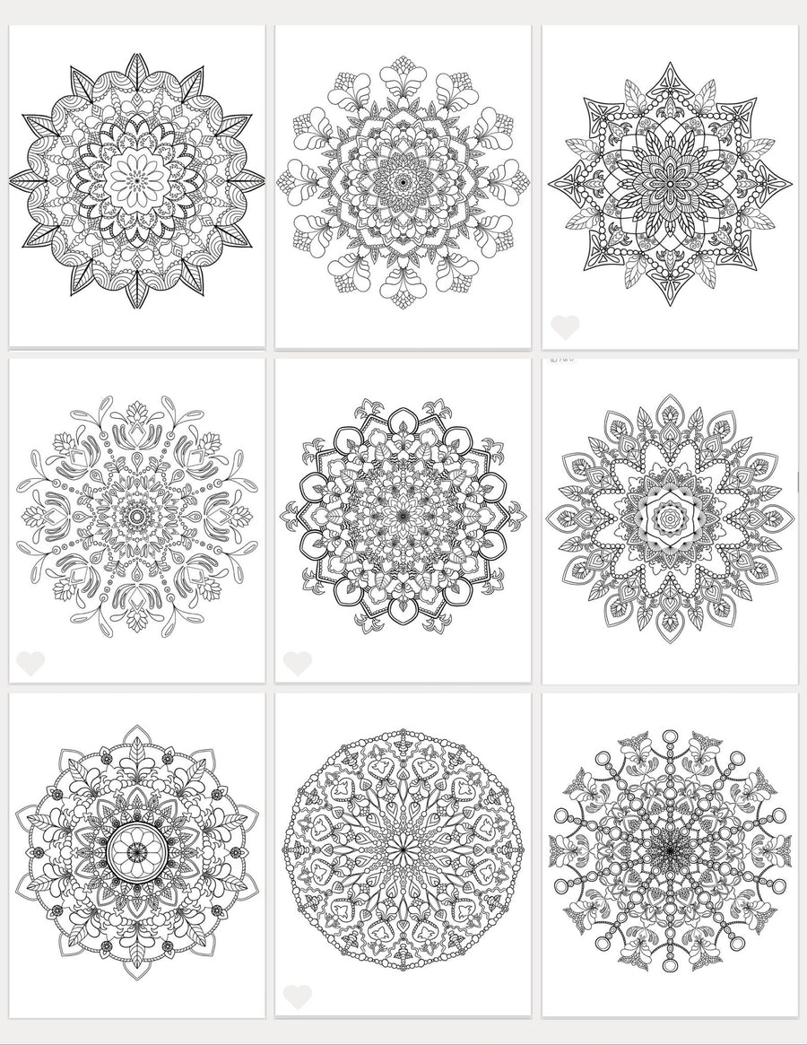 Mindful Mandala Coloring Book - Hand - Drawn Patterns for Serene Creativity digital download - Blululi