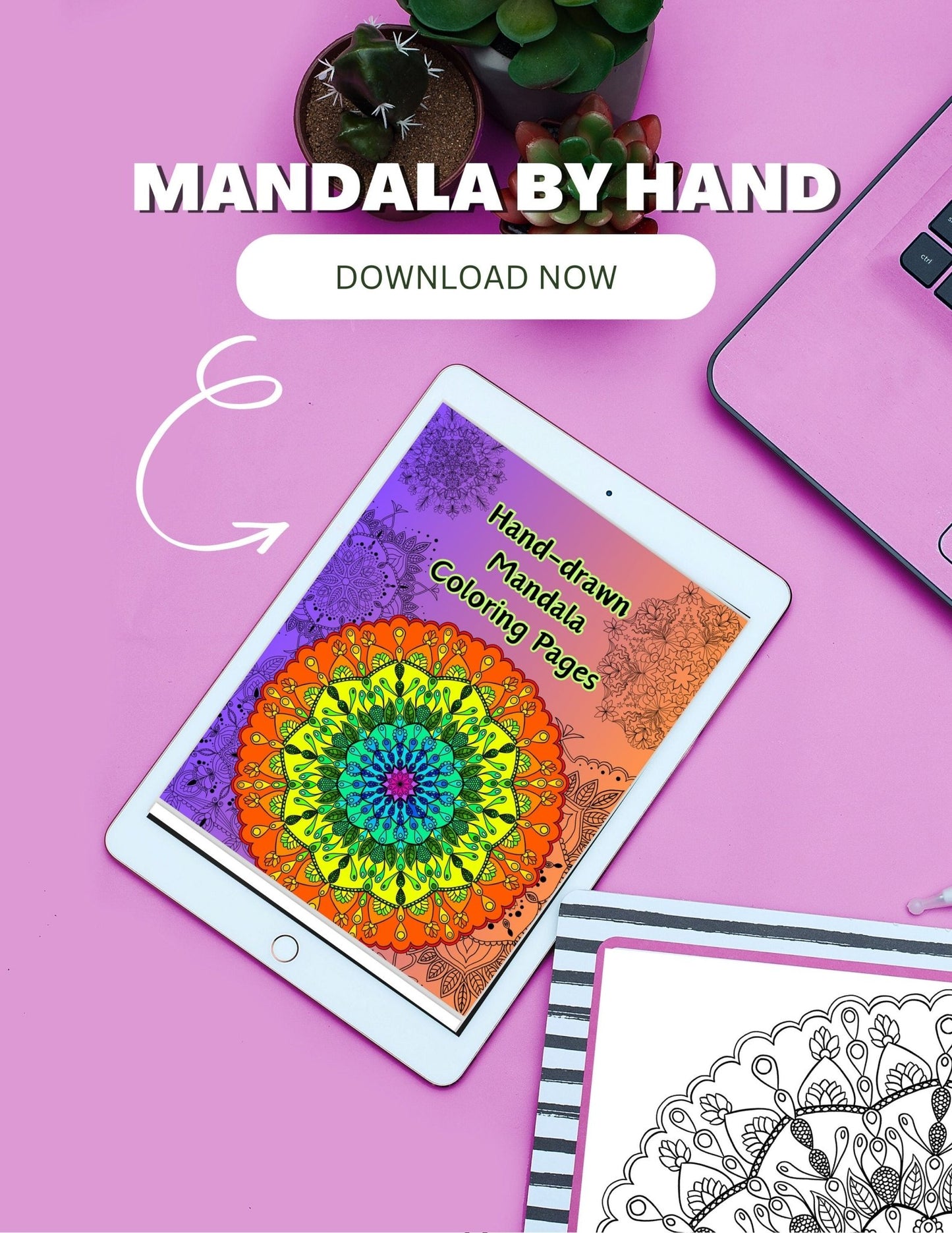 Mindful Mandala Coloring Book - Hand - Drawn Patterns for Serene Creativity digital download - Blululi