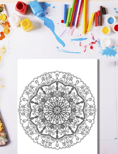 Mindful Mandala Coloring Book - Hand - Drawn Patterns for Serene Creativity digital download - Blululi