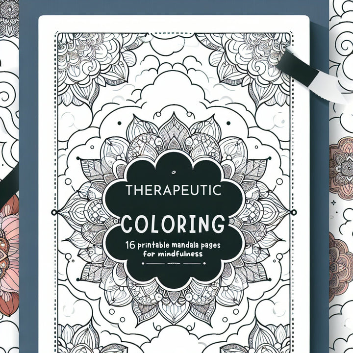 Mindfulness and Relaxation with Flowers Mandala Design Coloring Pages - 16 - Page Black and White PDF Printables digital download - Blululi