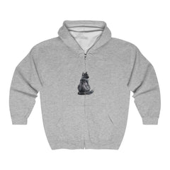 Mysterious Grey Cat Hoodie - Black Hoodie - Blululi