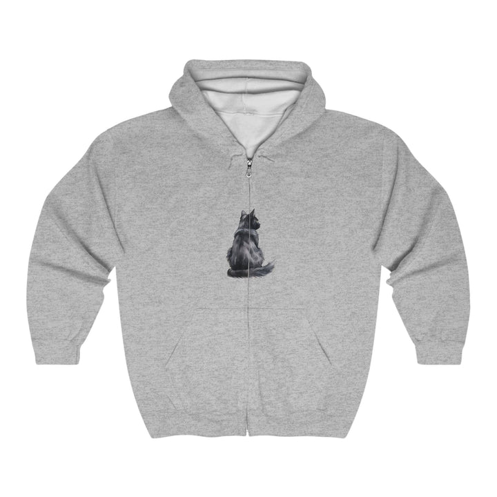 Mysterious Grey Cat Hoodie - Black Hoodie - Blululi