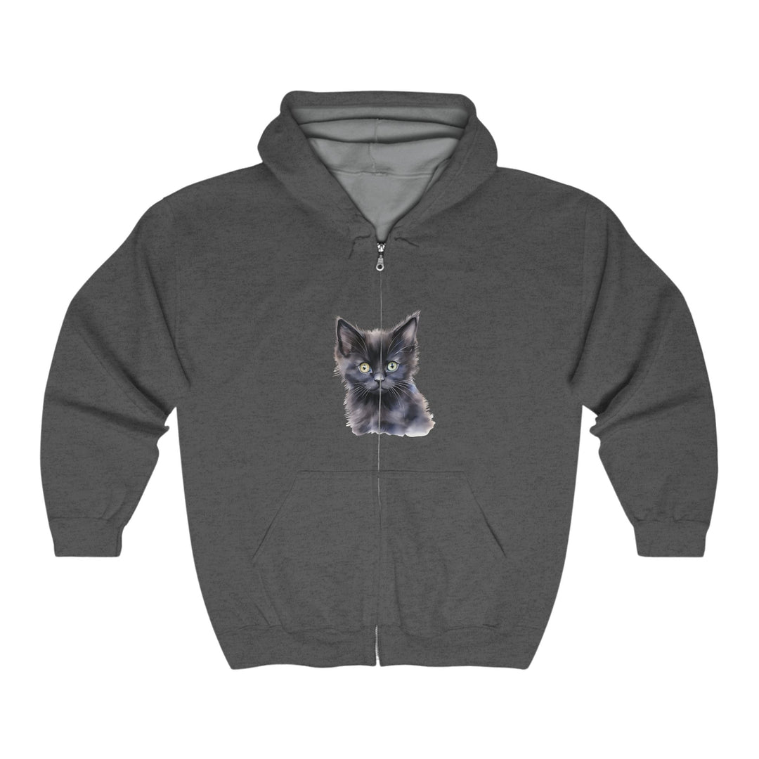 Mysterious Kitten Hoodie - Black Cat Design Hoodie - Blululi