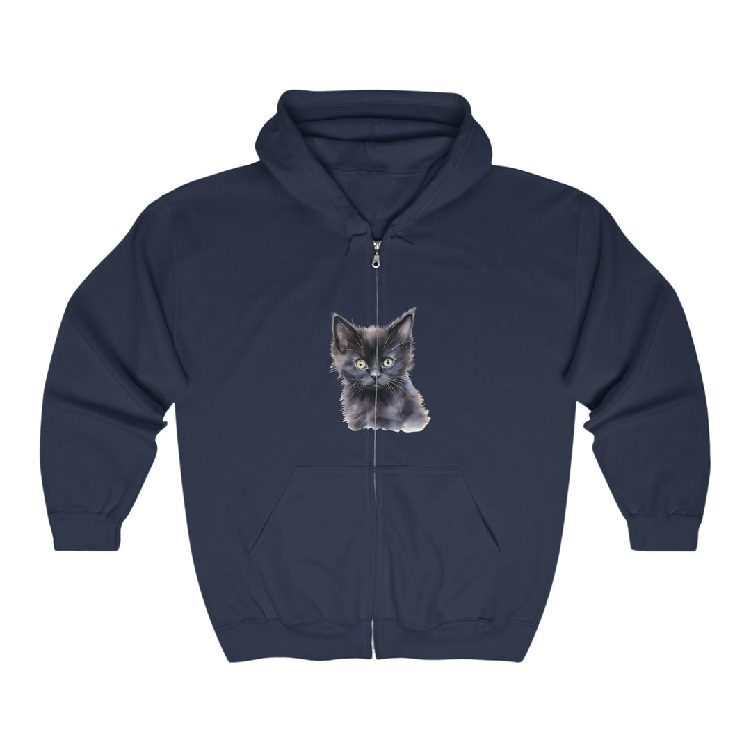 Mysterious Kitten Hoodie - Black Cat Design Hoodie - Blululi