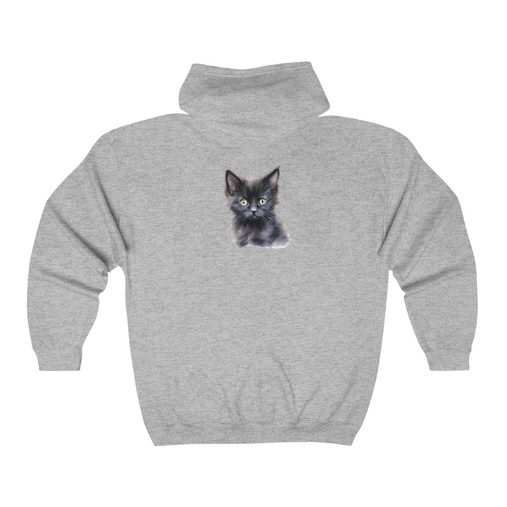 Mysterious Kitten Hoodie - Black Cat Design Hoodie - Blululi