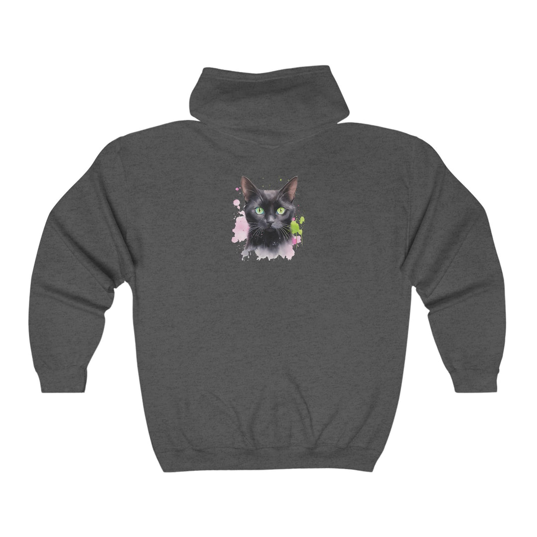 Mystical Black Cat Watercolor Hoodie Hoodie - Blululi