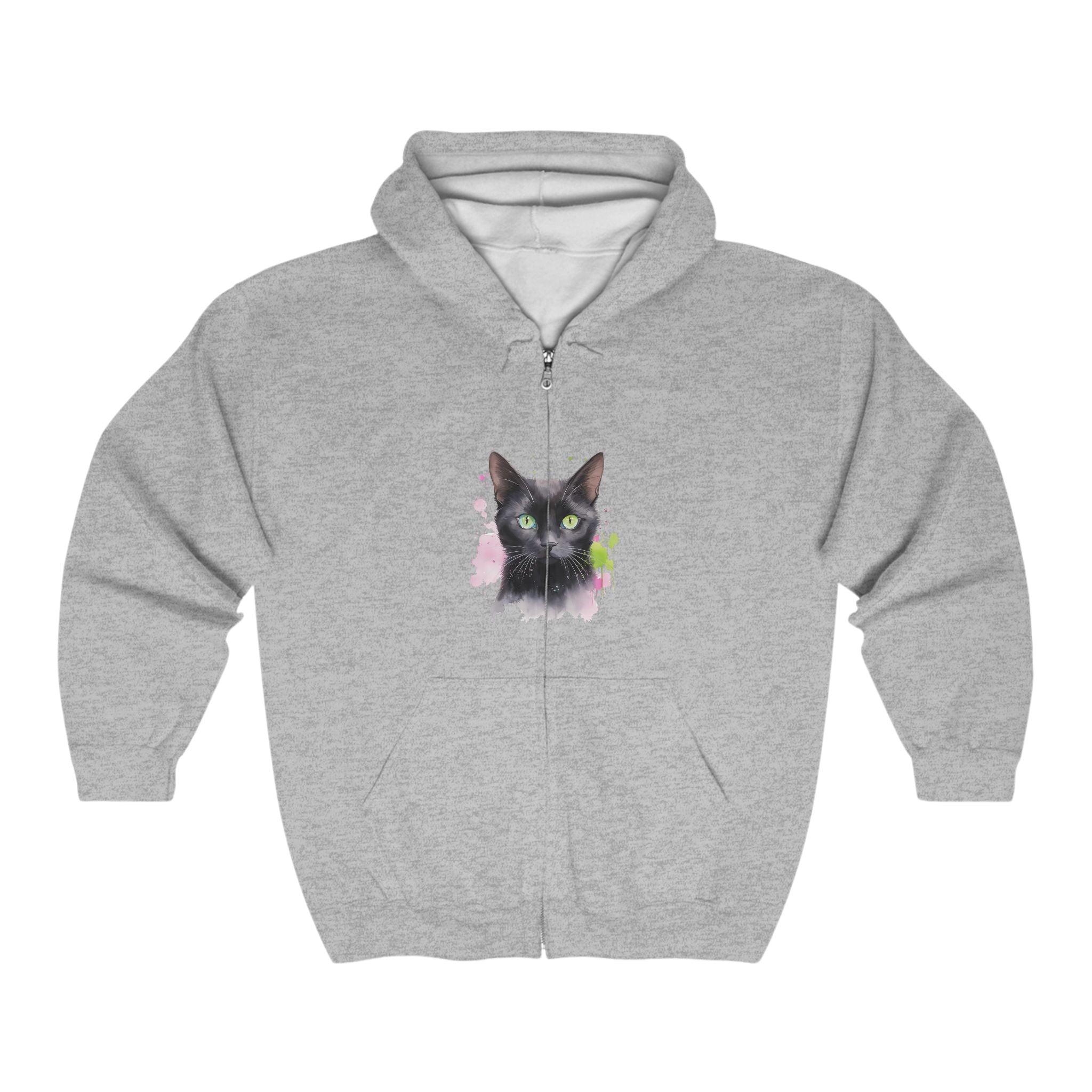 Mystical Black Cat Watercolor Hoodie Hoodie - Blululi