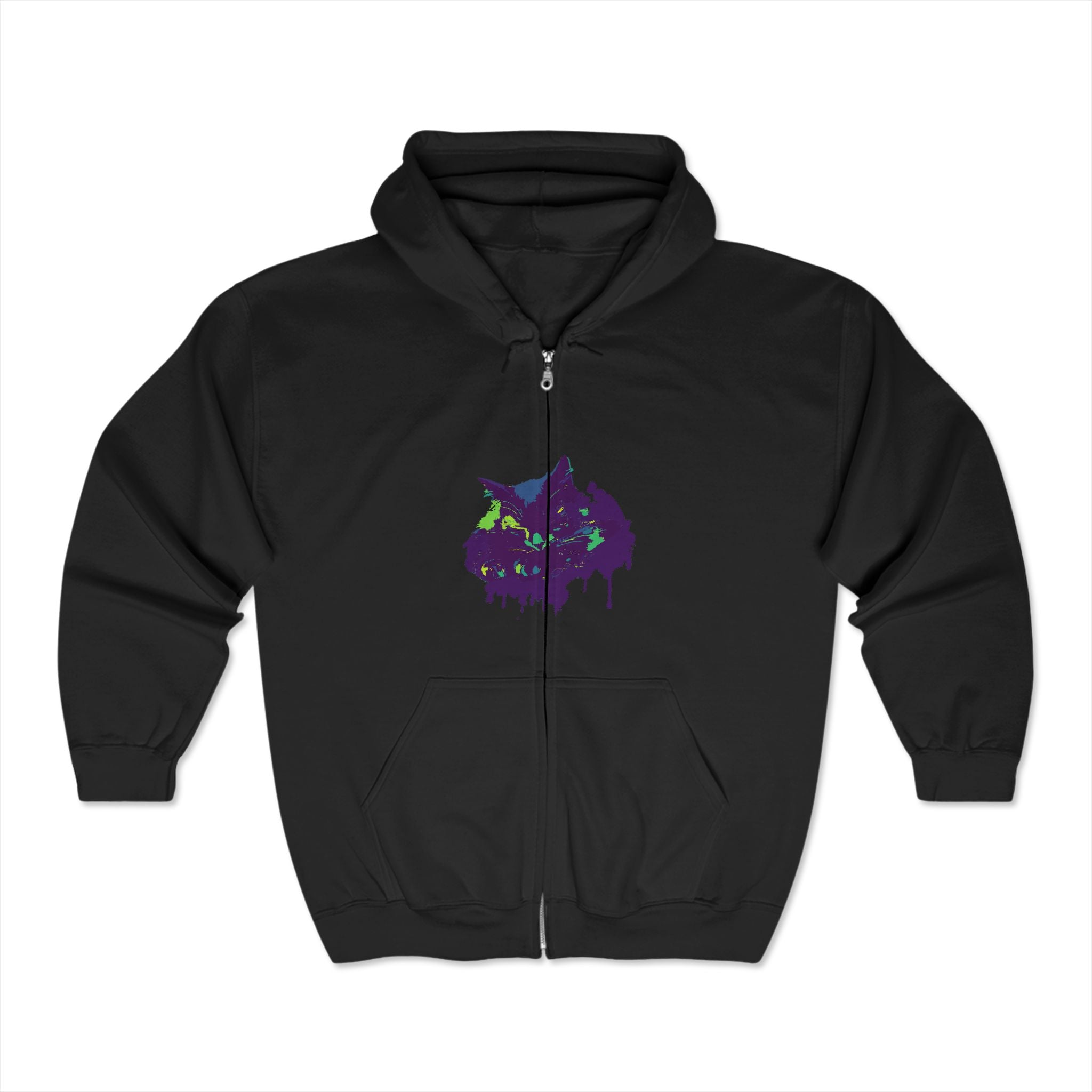 Mystical Black Cat Watercolor Hoodie Hoodie - Blululi