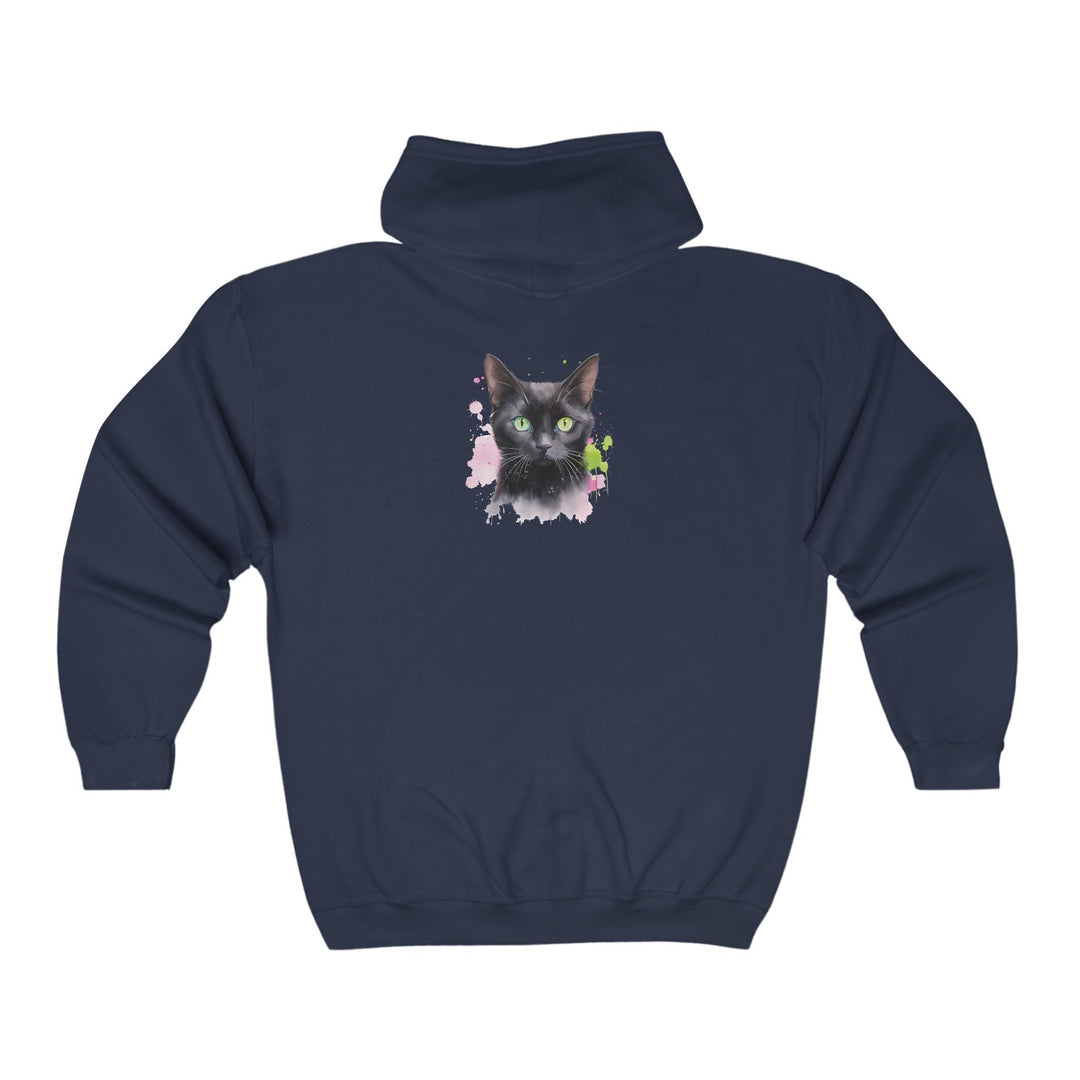 Mystical Black Cat Watercolor Hoodie Hoodie - Blululi