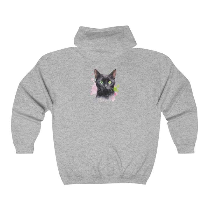 Mystical Black Cat Watercolor Hoodie Hoodie - Blululi