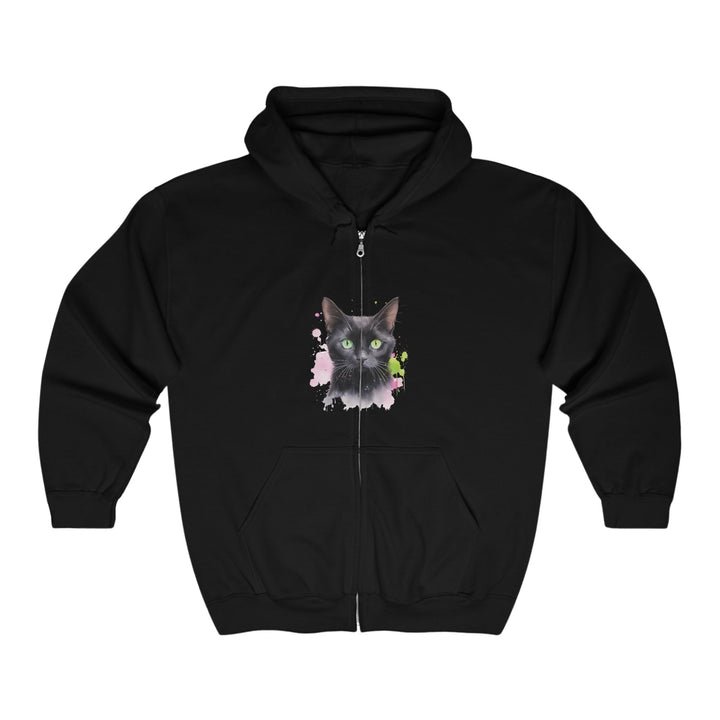 Mystical Black Cat Watercolor Hoodie Hoodie - Blululi