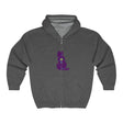Mystical Black Cat Watercolor Hoodie - Purple & Green Hoodie - Blululi
