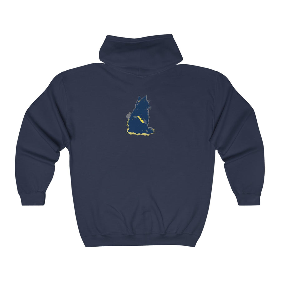 Mystical Blue Cat Watercolor Hoodie Hoodie - Blululi