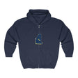 Mystical Blue Cat Watercolor Hoodie Hoodie - Blululi