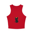 Mystical Blue Eye Cat Watercolor Racerback Tank Top Tank Top - Blululi