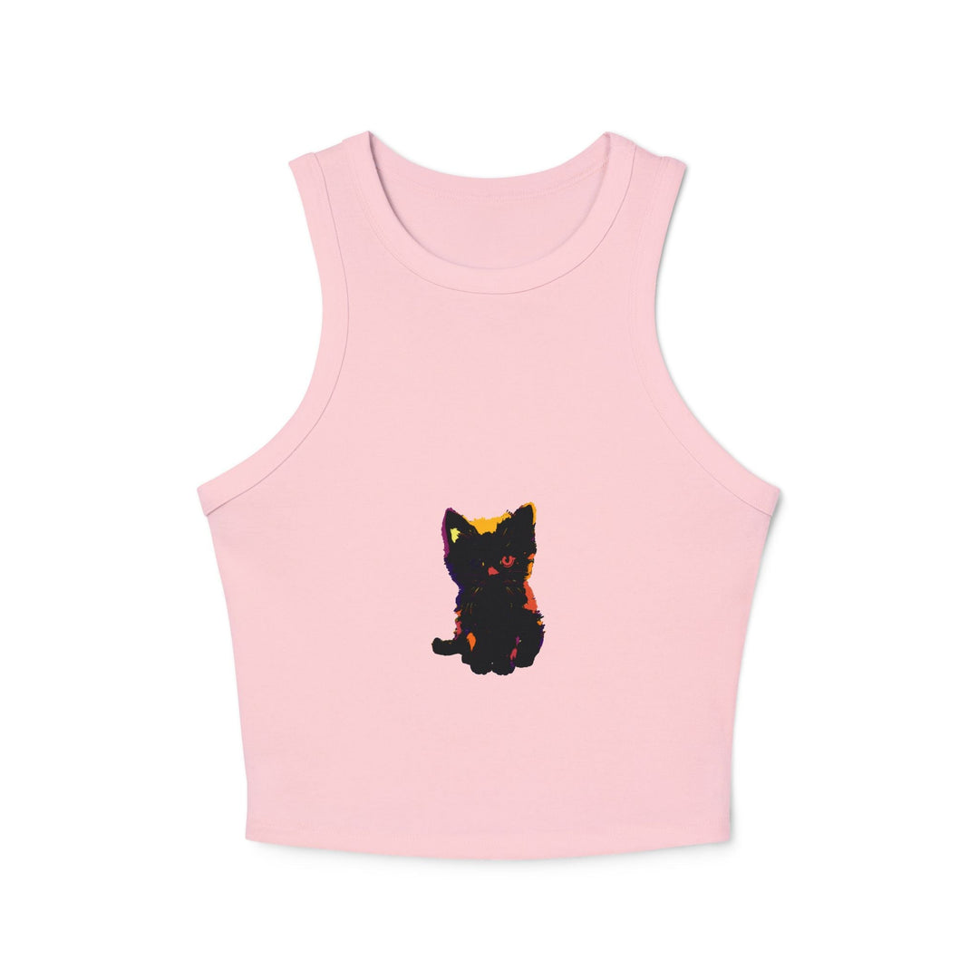 Mystical Blue Eye Cat Watercolor Racerback Tank Top Tank Top - Blululi