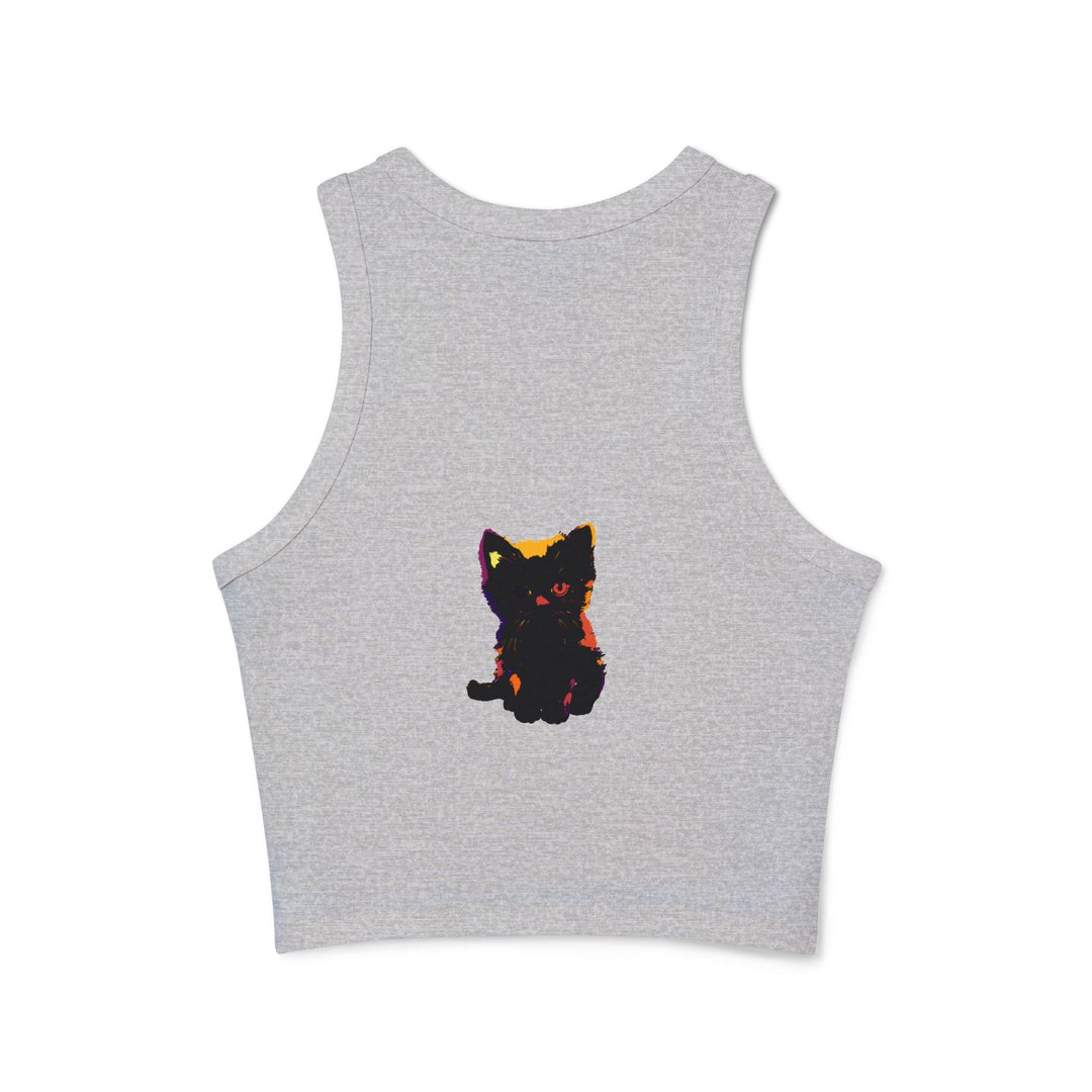 Mystical Blue Eye Cat Watercolor Racerback Tank Top Tank Top - Blululi