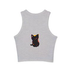 Mystical Blue Eye Cat Watercolor Racerback Tank Top Tank Top - Blululi