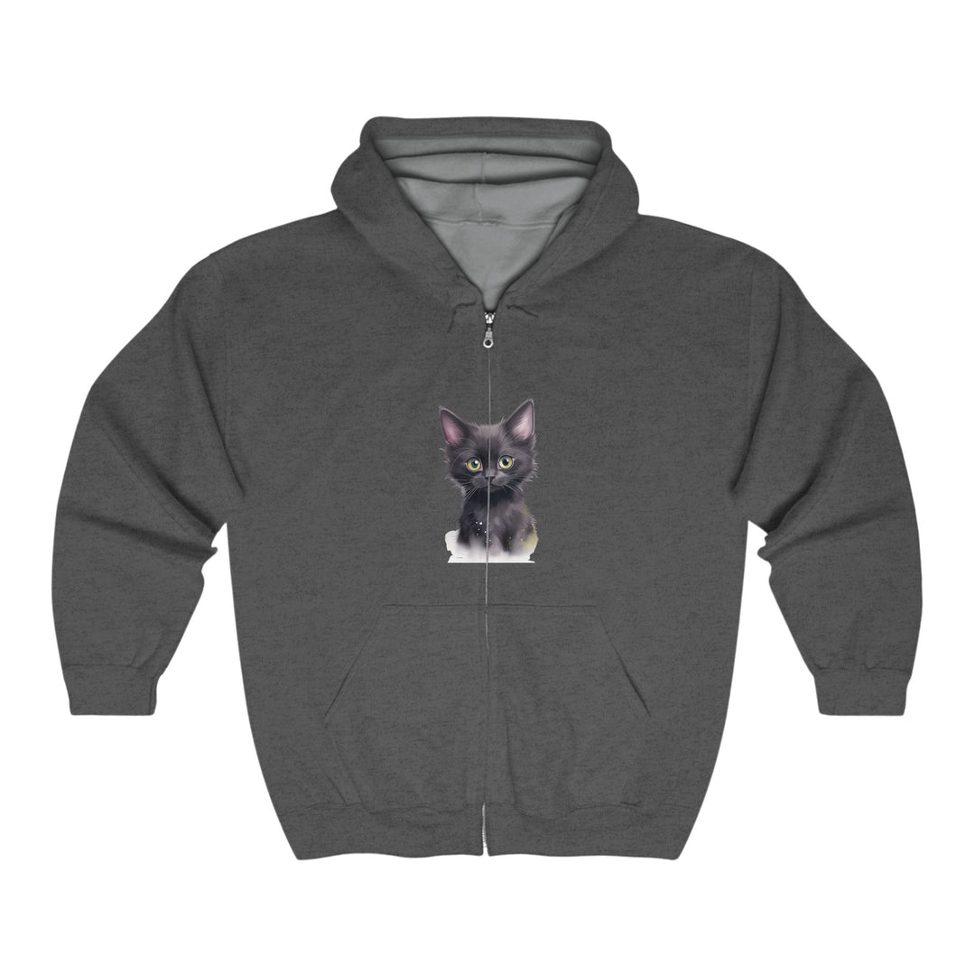 Mystical Kitten Hoodie - Black Cat Design Hoodie - Blululi