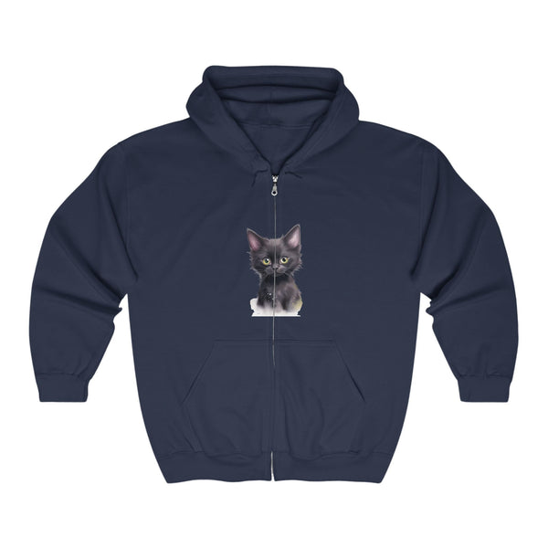 Mystical Kitten Hoodie - Black Cat Design Hoodie - Blululi