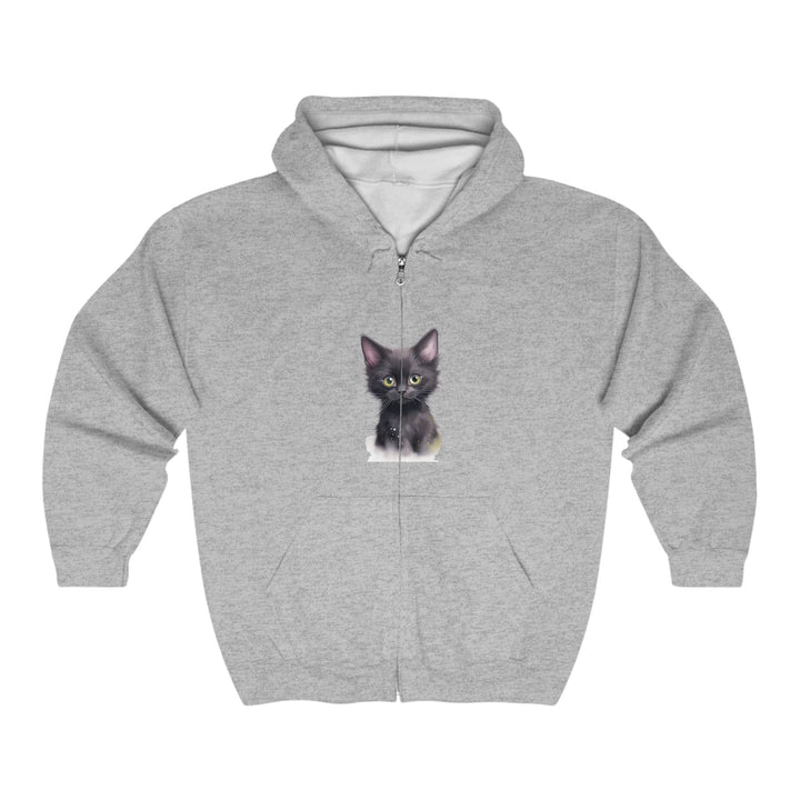 Mystical Kitten Hoodie - Black Cat Design Hoodie - Blululi