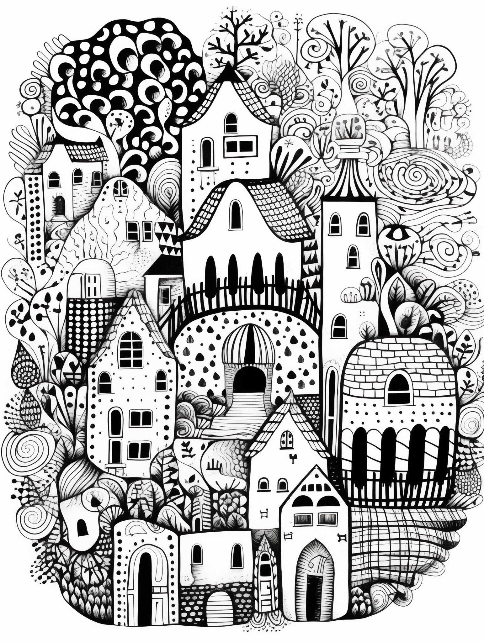 Nature - Inspired Portraits - Coloring Therapy - PDF (50+ Pages) digital download - Blululi