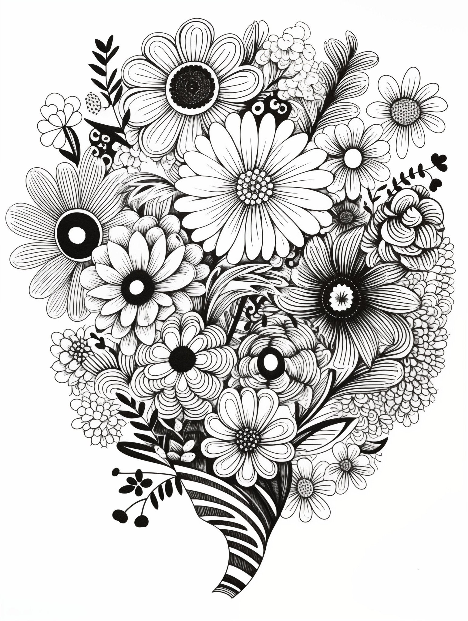 Nature - Inspired Portraits - Coloring Therapy - PDF (50+ Pages) digital download - Blululi