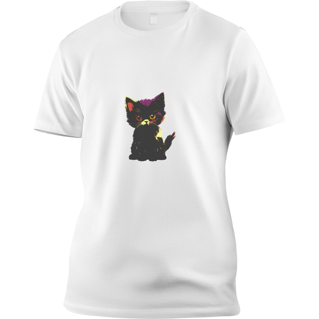 Neon Black Cat Mystery T-Shirt T-Shirt - Blululi