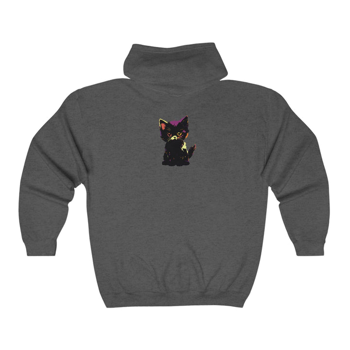 Neon Black Cat Watercolor Hoodie - Mystical Pet Design Hoodie - Blululi