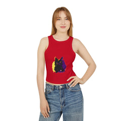 Neon Cat Watercolor Racerback Tank Top Tank Top - Blululi