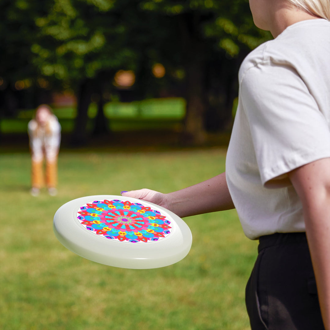 Neon Mandala Frisbee: Psychedelic Fun Accessories - Blululi