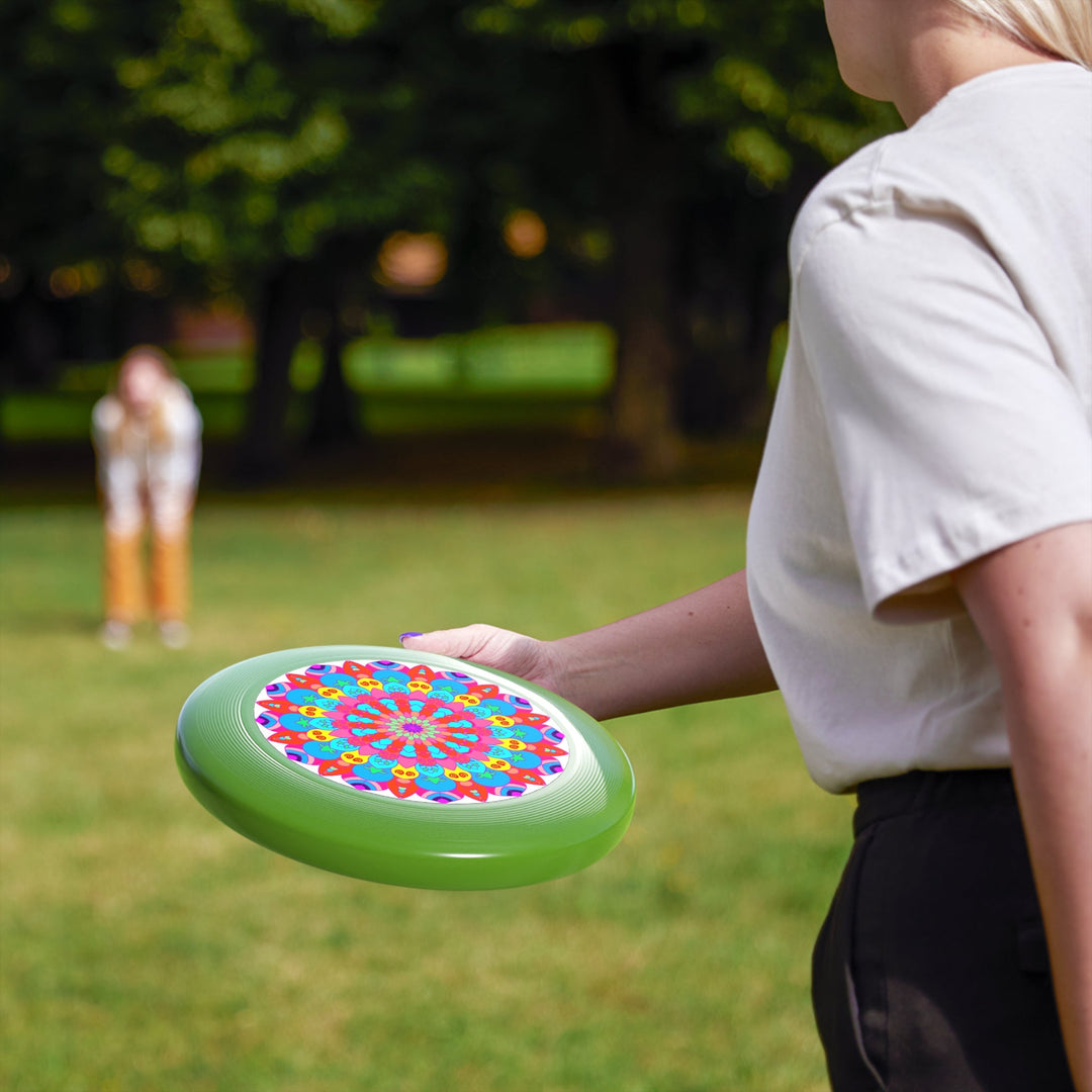 Neon Mandala Frisbee: Psychedelic Fun Accessories - Blululi