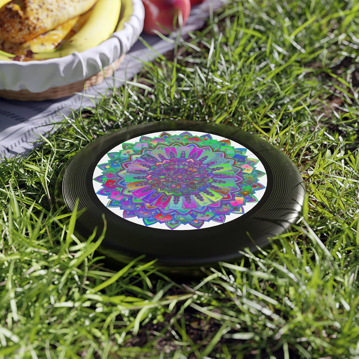 Neon Mandala Frisbee: Psychedelic Fun Accessories - Blululi